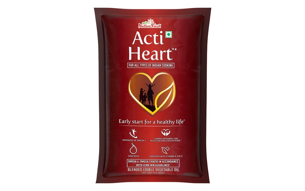 Nature Fresh Acti Heart, Blended Edible Vegetable Oil    Pouch  1 litre